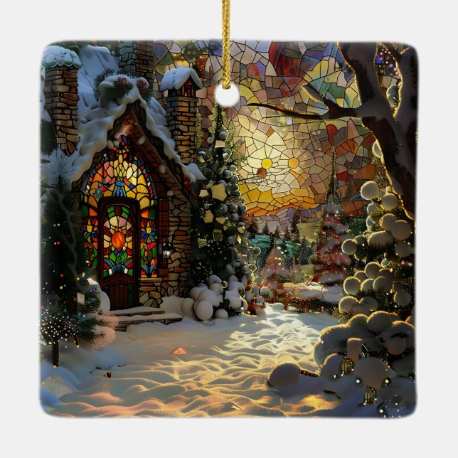 Enfeites de natal de vidro retido (Verso)