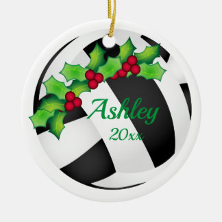 Enfeites de natal de Voleibol Personalizado Preto