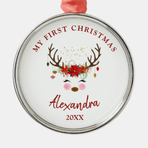 Enfeites de natal do bebê bonito da rena øs