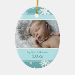 Enfeites de natal do bebê da foto da cerceta os 