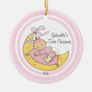 Enfeites de natal do bebê da lua do bebé os
