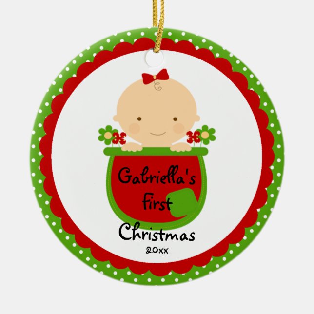 Enfeites de natal do bebê do bebé da flor os (Frente)