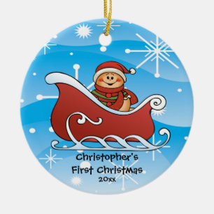 Enfeites de natal do bebê do trenó da neve os