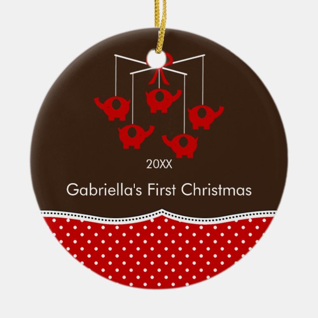 Enfeites de natal do bebê móvel do elefante os (Frente)