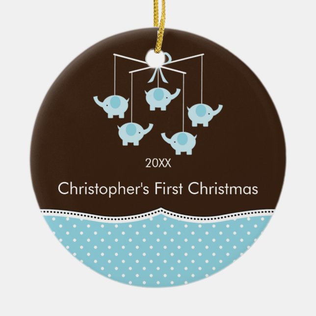 Enfeites de natal do bebê móvel do elefante os (Frente)