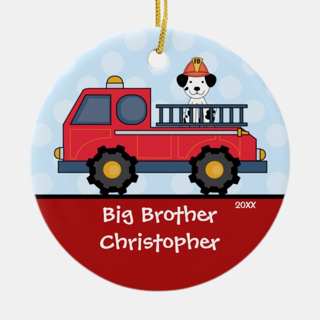 Enfeites de natal do big brother do Firetruck (Frente)
