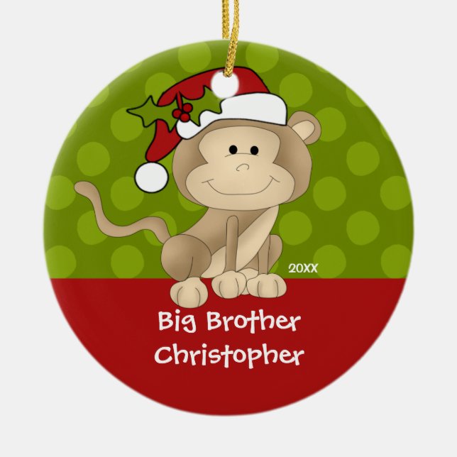 Enfeites de natal do big brother do macaco (Frente)