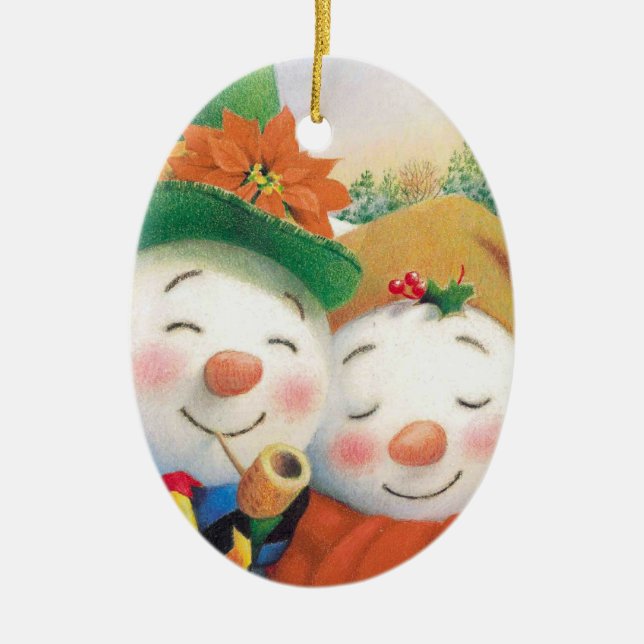 enfeites de natal do boneco de neve do inverno (Frente)