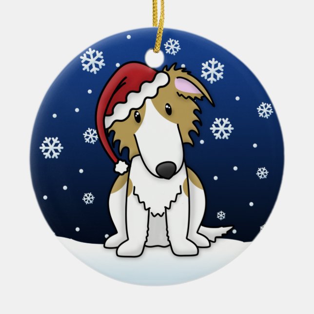 Enfeites de natal do Borzoi dos desenhos animados (Frente)