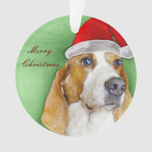 Enfeites de natal do cão de Basset (Frente)