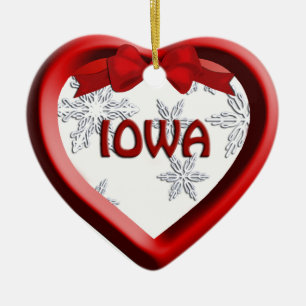 Enfeites de natal do Coração de Iowa Snowflake