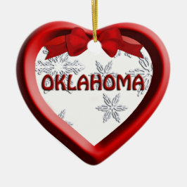 Enfeites de natal do Coração de Oklahoma Snowflake