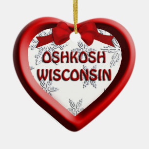 Enfeites de natal do Coração de Oshkosh Wisconsi