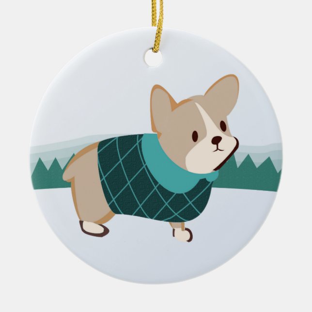 Enfeites de natal do Corgi (Frente)