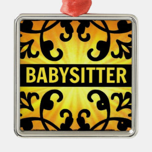 Enfeites de natal do damasco da baby-sitter