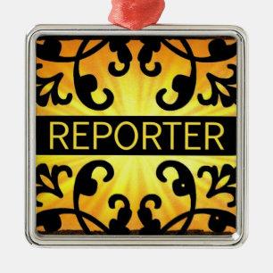 Enfeites de natal do damasco do repórter