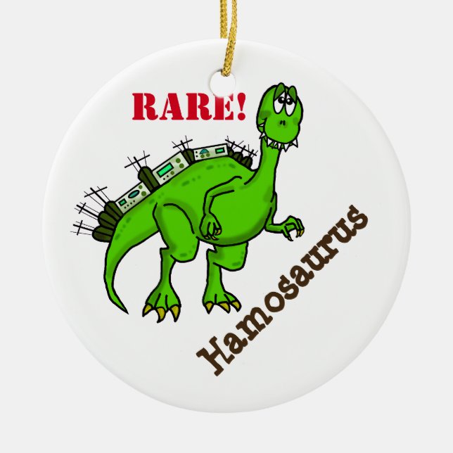 Enfeites de natal do Dinossauro do Ham Radio (Frente)
