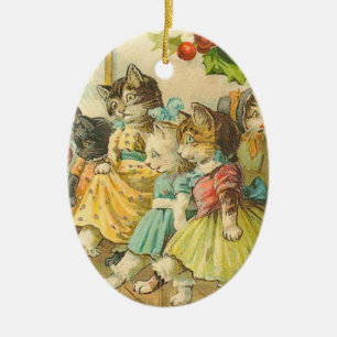 Enfeites de natal do gato do Victorian