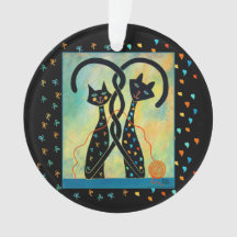 Enfeites de natal do gato preto