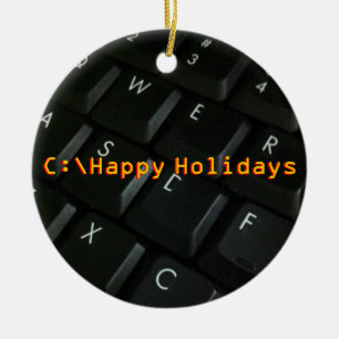 Enfeites de natal do geek do Preto-Teclado