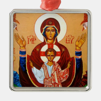 Enfeites de natal do ícone de Orans do Virgin