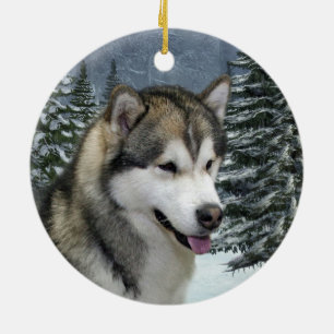 Enfeites de natal do Malamute