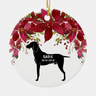 Enfeites de natal do memorial de Weimaraner