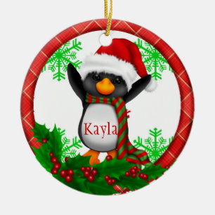 Enfeites de natal do PINGUIM do BEBÊ primeiros