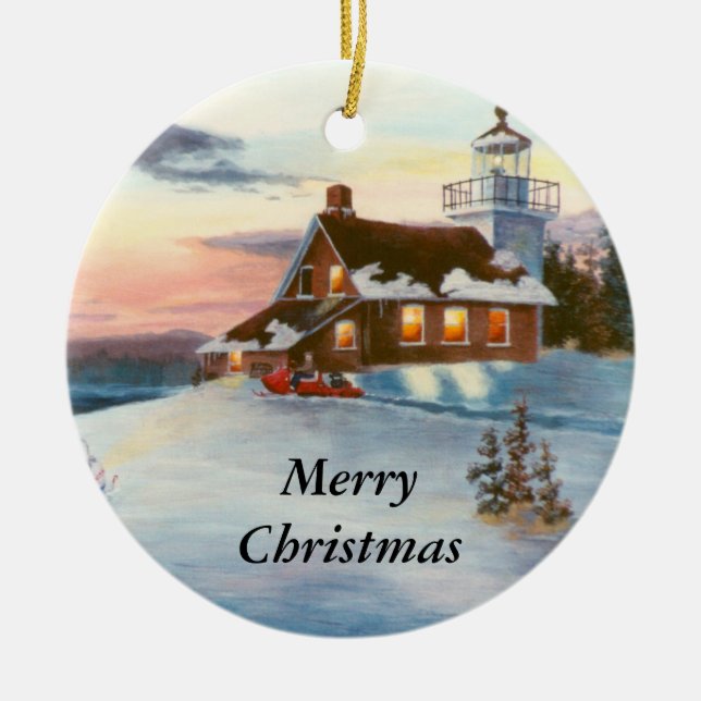 Enfeites de natal do por do sol do Polaris (Frente)