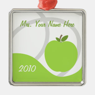 Enfeites de natal do professor - Apple verde