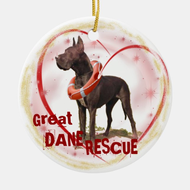 ENFEITES DE NATAL DO SALVAMENTO DE GREAT DANE (Frente)