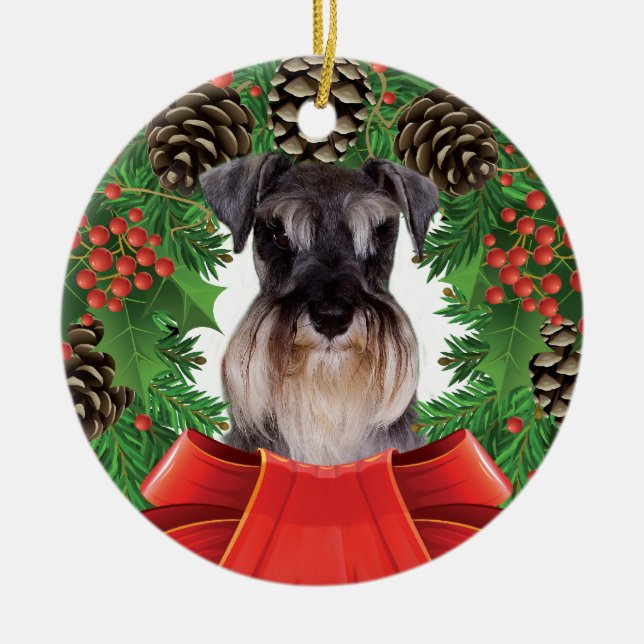 Enfeites de natal do Schnauzer diminuto (Frente)