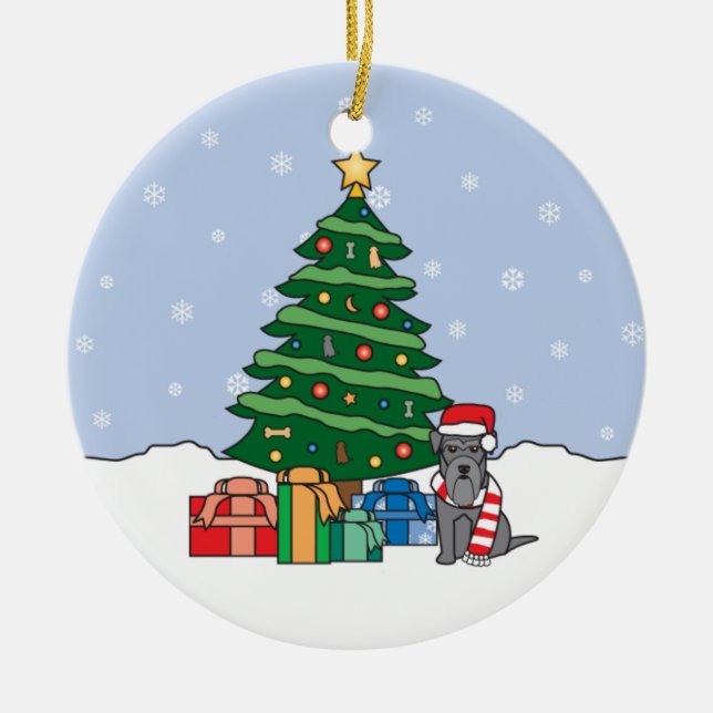 Enfeites de natal do Schnauzer diminuto (Frente)