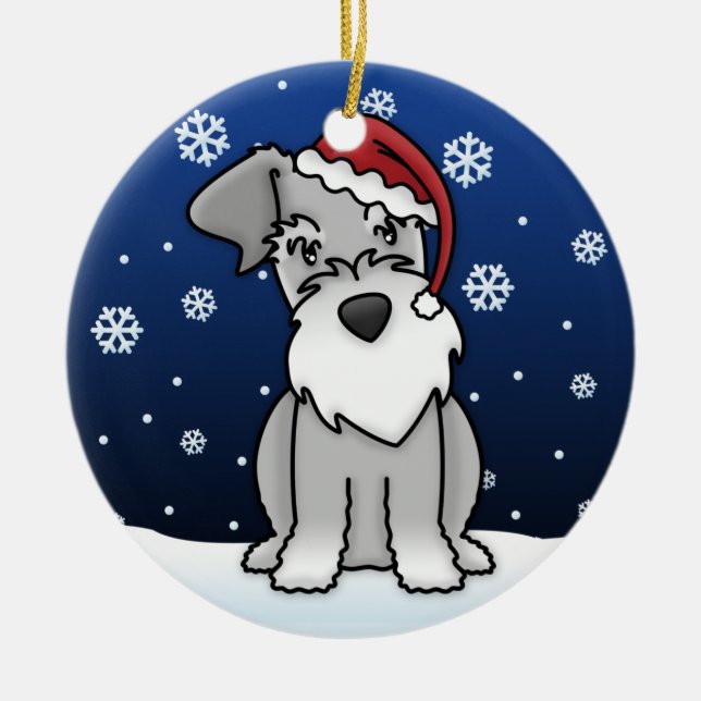 Enfeites de natal do Schnauzer dos desenhos (Frente)