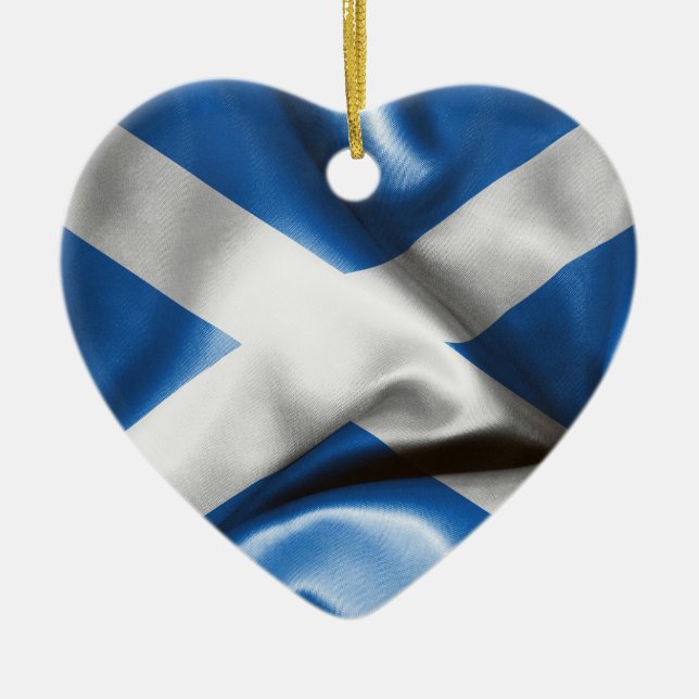 Enfeites de natal do Scottish Flag Heart (Frente)