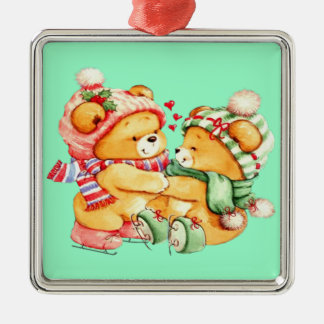 Enfeites de natal do urso de ursinho dos gêmeos