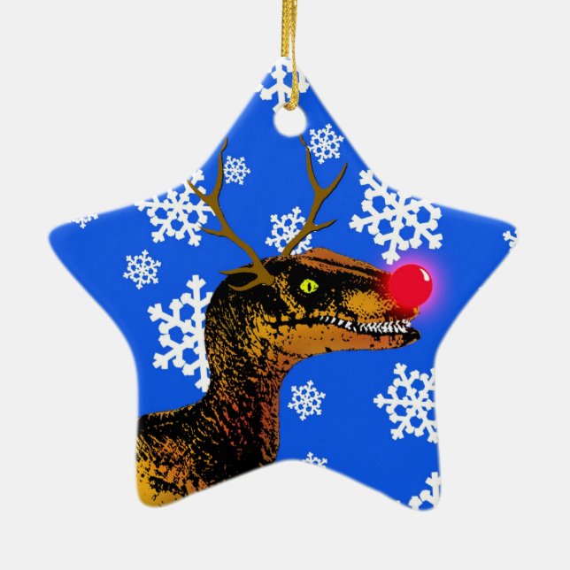 Enfeites de natal do Velociraptor - forma da (Verso)