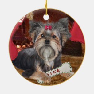 Enfeites de natal do yorkshire terrier
