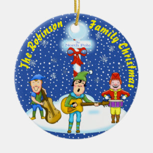 Enfeites de natal dos duendes do músico