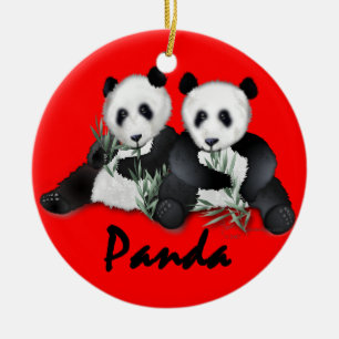 Enfeites de natal dos ursos de panda gigante