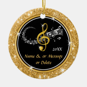 Enfeites de natal Dourados exclusivos de música p