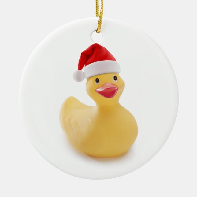 Enfeites de natal Ducky do papai noel (Frente)
