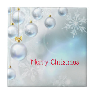 enfeites de natal e flocos de neve