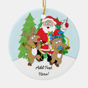 Enfeites de natal e Papais noeis para Reindeer Per