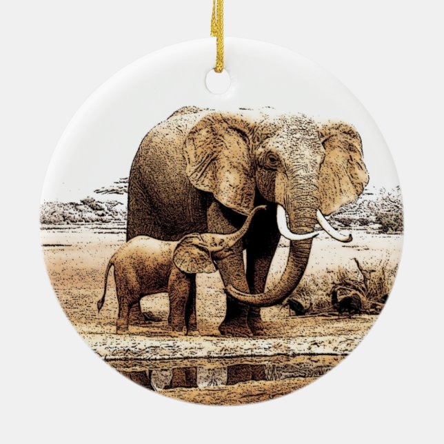 Enfeites de natal Elefante e Elefante para Bebês (Traseira)