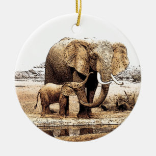 Enfeites de natal Elefante e Elefante para Bebês