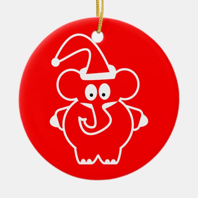 Enfeites de natal: Elefante vermelho (Frente)