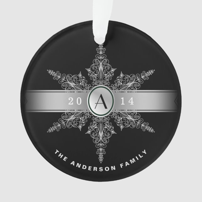 Enfeites de natal elegantes do floco de neve do (Frente)