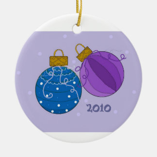 Enfeites de Natal em Azul e Roxo