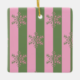 Enfeites de natal em Floco de Neve com faixas Verd